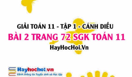 Giải bài 2 trang 72 Toán 11 tập 1 SGK Cánh Diều